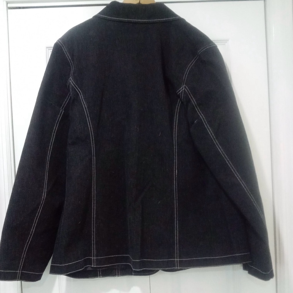 NOLAN MILLER Women's Black Denim Blazer w/Rhinestone Accents. Size XL. NWT. - Picture 2 of 4